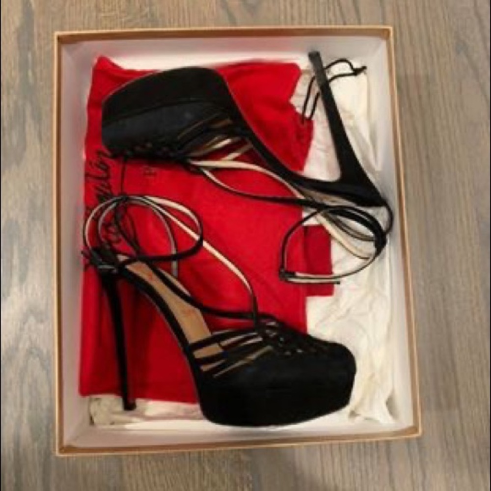 Christian Louboutin Black Suede Heels